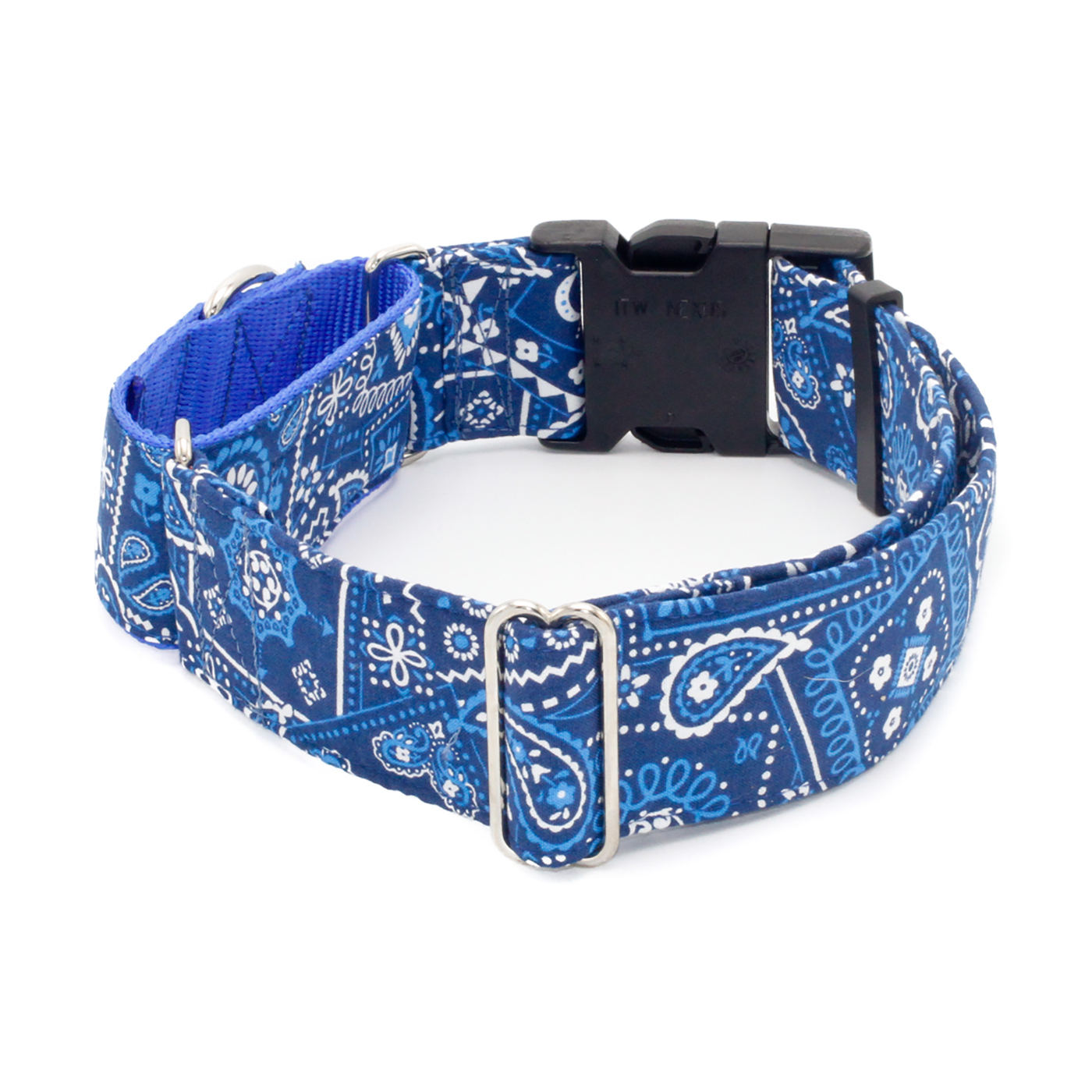 Blue bandanna 2 inch Mart w- buckle  (1 of 1).jpg