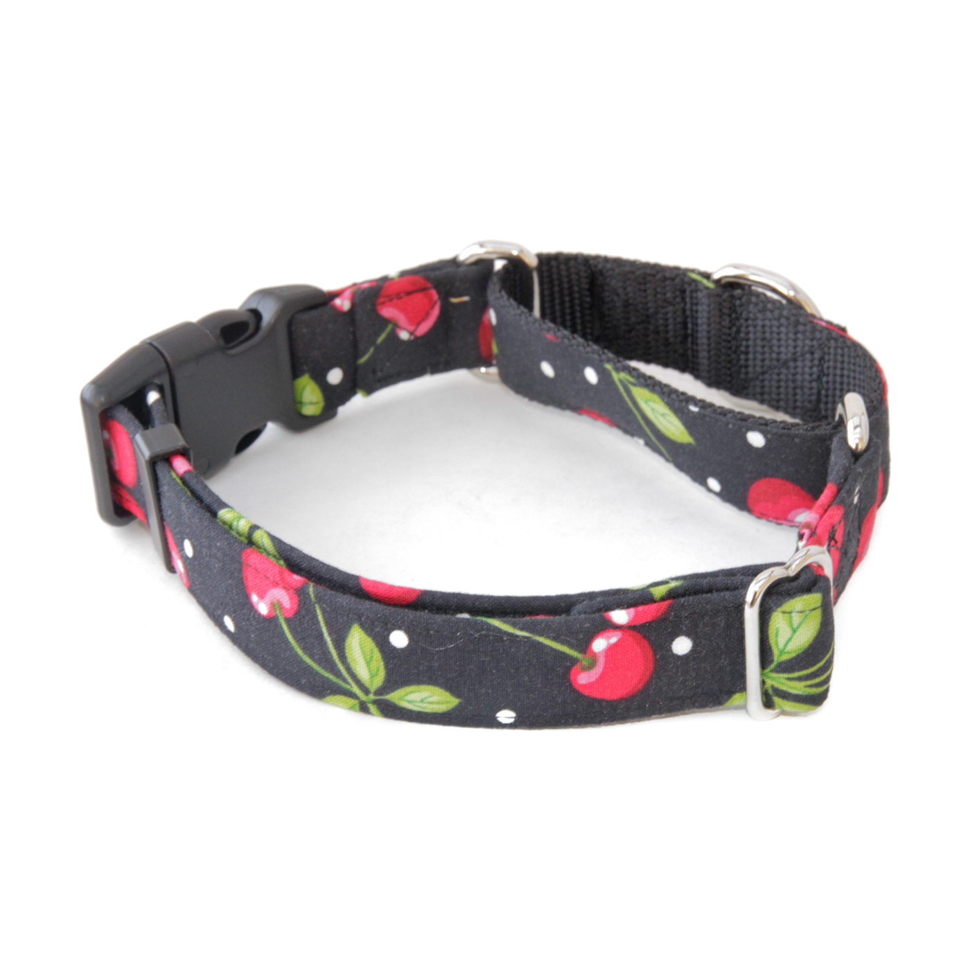 Cherries black 1 inch mart w- buckle -16